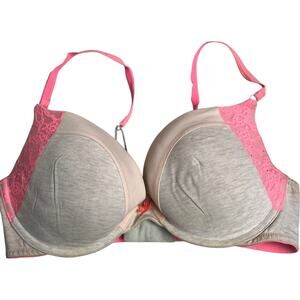 Victoria's Secret Plunge Southern Gorge Grey Pink 36D Bra
